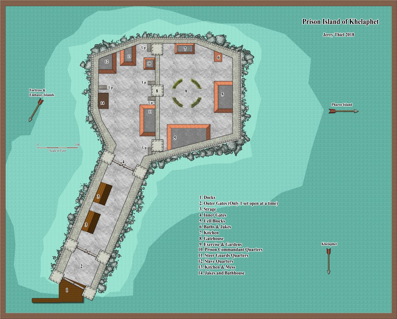 Nibirum Map: Prison Island of Khelaphet by Jerry Thiel